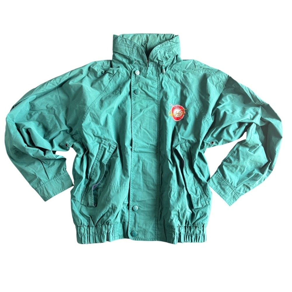 Dunbrooke Mens Size Medium Green Quick to Fix Embroidered Bomber Windbreaker‎